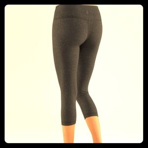 Lululemon Wunder Under Crop, Heathered Black